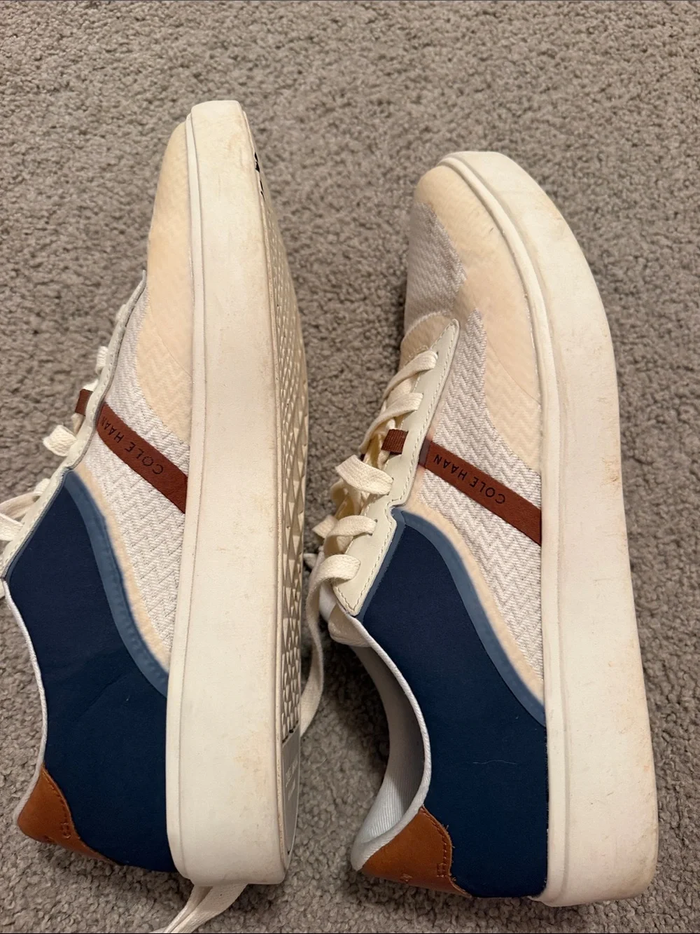 Cole Haan Cream, Navy & Brown Men’s Lightweight Sneakers